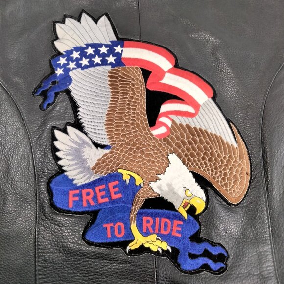 Vintage Wilsons Men' Black Leather Biker Vest L  Biker  Grunge Y2K Eagle Sturgis - Picture 2 of 10